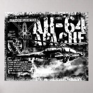 AH-64 Apache afdrukken Poster