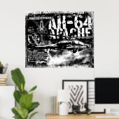 AH-64 Apache afdrukken Poster (Thuiskantoor)
