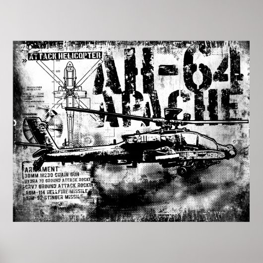AH-64 Apache afdrukken Poster (Voorkant)