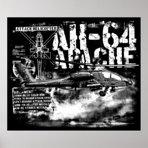 AH-64 Apache afdrukken Poster