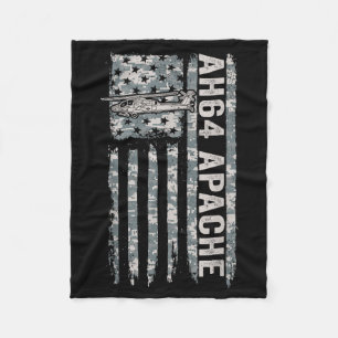 Ah-64 apache amerikaanse vlag helikopter camo apac fleece deken