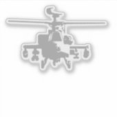 AH-64 Apache Frontale Uitzicht Grijze sticker (Voorkant)