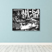 AH-64 Apache gestreken doek Canvas Afdruk (Insitu (Houten vloer))