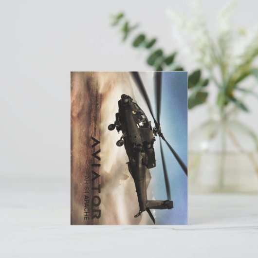 AH-64 Apache Helikopter Briefkaart (Staand voorkant)
