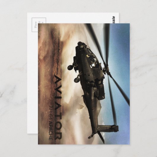 AH-64 Apache Helikopter Briefkaart (Voorkant / Achterkant)