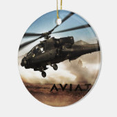 AH-64 Apache Helikopter Keramisch Ornament (Links)