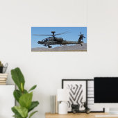 AH-64 Apache Helikopter Poster (Thuiskantoor)