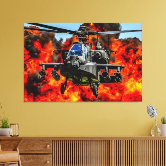 AH-64E APACHE GUARDIAN 32x48 Canvas Afdruk (Insitu (Woonkamer))