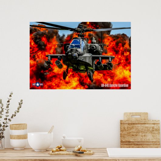 AH-64E APACHE GUARDIAN POSTER (Keuken)