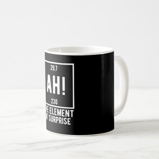 Ah! Het element van de schenkingschemie bij ondern Koffiemok (Voorkant rechts)