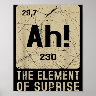 Ah Het Element Van Verrassing Grappige Chemie Wete Poster