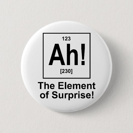 Ah! Het element van verrassing. Ronde Button 5,7 Cm (Voorkant)