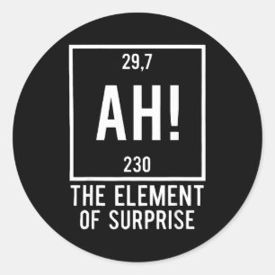 Ah het verrassende element grappige chemie woordsp ronde sticker