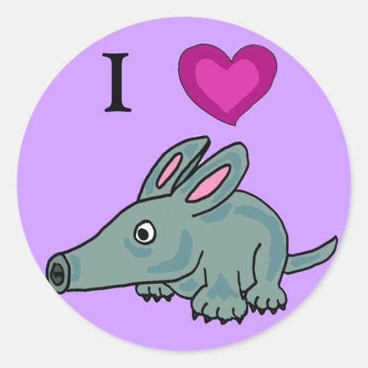 AH- Ik hou van Aardvarks Stickers (Voorkant)