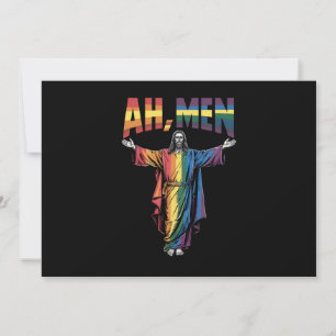 Ah Mannen Funny LGBT Gay Pride Jesus Christelijk Kaart