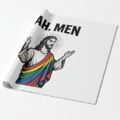 Ah Mannen Funny LGBT Gay Pride Jesus Rainbow Cadeaupapier (Uitgerold)