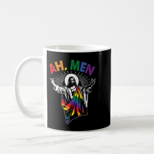 Ah Mannen Funny LGBT Gay Pride Jesus Rainbow Flag Koffiemok