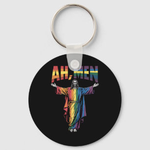 Ah Mannen Grappig LGBT Gay Pride Jezus Christelijk Sleutelhanger