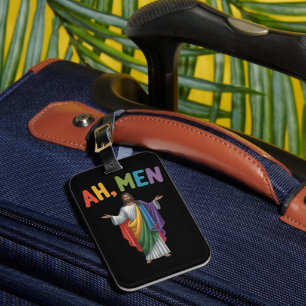 Ah Mannen Grappige LGBT Gay Pride Jezus Regenboog Bagagelabel