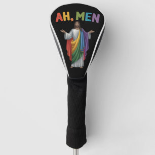 Ah Mannen Grappige LGBT Gay Pride Jezus Regenboog Golfheadcover