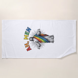 Ah Mannen Regenboog Religieus Vintage Strandlaken