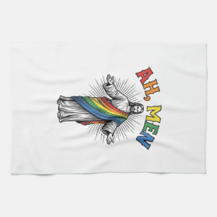 Ah Mannen Regenboog Religieus Vintage Theedoek