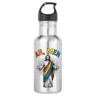 Ah Mannen Regenboog Religieus Vintage Waterfles
