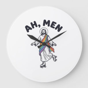 Ah Men Roller Skaten Geloofof Vector Design_1 Grote Klok