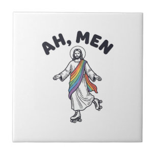 Ah Men Roller Skaten Geloofof Vector Design_1 Tegeltje