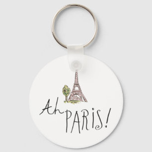 Ah Parijs! Citaat Met Effiel Tower Sleutelhanger