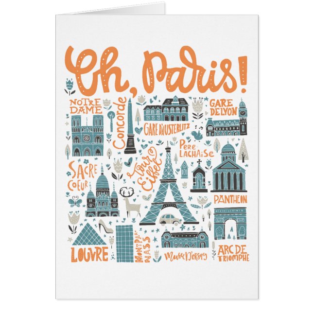 Ah, Paris ! typographie de ville de | (Devant)