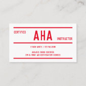 AHA-instructeur scanbaar Visitekaartje (Voorkant)
