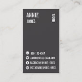 ĀHaarstylist-Actress-Model Moderne headset Schedul Visitekaartje (Achterkant)