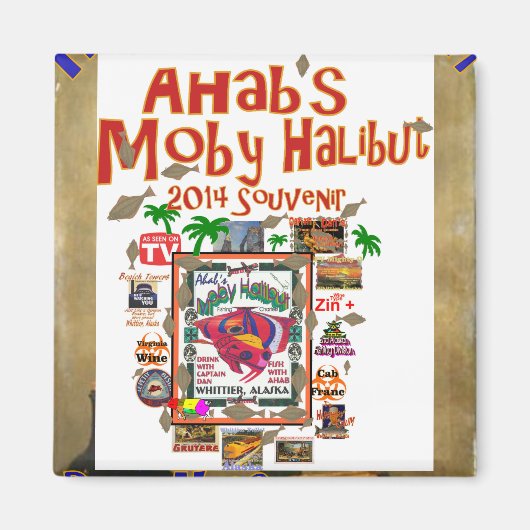 Ahab's Moby Halibut Whittier Alaska Magneet (Voorkant)