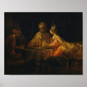 Ahasveros Haman Esther Rembrandt Bijbelse Barok Poster
