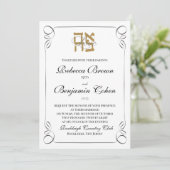 Ahava Love eenvoudige border Jewish Wedding Invita Kaart (Staand voorkant)