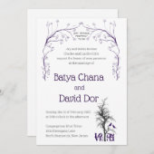 Ahava Love under the Tree Mariage juif Invitation (Devant / Derrière)