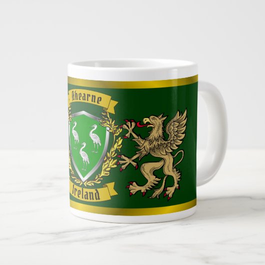 Ahearne/Aherne Irish Shield & Griffins Extra Grote Beker (Voorkant rechts)