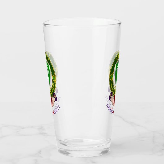 Ahearne Irish Shield & Claddagh Bier Glas (Links)