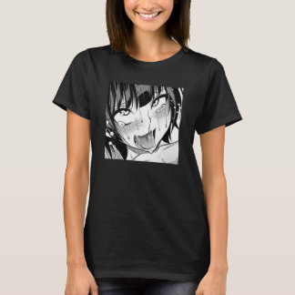 Ahegao Anime Girl met Tongue en handen uit Weeb T T-shirt