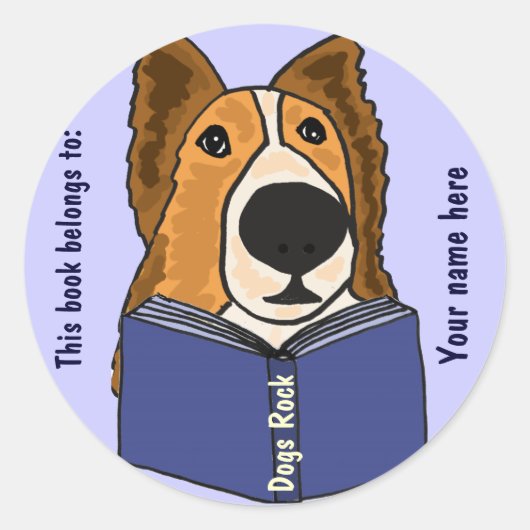 AHL - Sheltie Lire un livre Stickers (Devant)