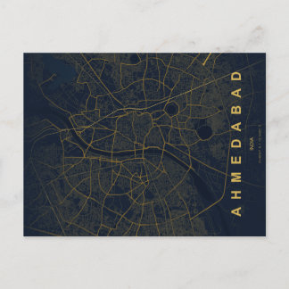 Ahmedabad India Stadskaart Minimaal Design Briefkaart