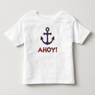 AHOJ! Boei + Ankerontwerp Rood+Blauw Kinder Shirts
