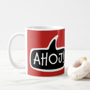 AHOJ! Tsjechisch groet, Hallo Speech Bubble Koffiemok