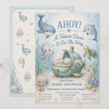 AHOJ! Uitnodiging voor Future Diver Baby Shower me