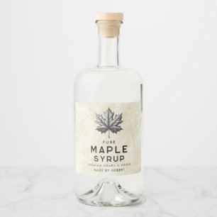  ahornsiroop label met blad likeurfles etiket