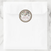 Ahornstroop Tapped Trees Maple Leaf Grunge Border Ronde Sticker (Tas)