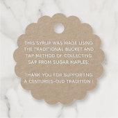 Ahornstroopetiket Label (Kraft White Scalloped) (Achterkant)