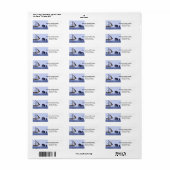 AHOTE MATE BLUE WHALE PRINTABLE ÉTIQUETTES DE ADRE (Feuille entière)