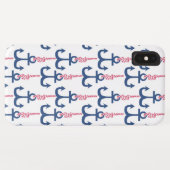 Ahoy  Anchor patroon. Case-Mate iPhone Case (Achterkant (horizontaal))